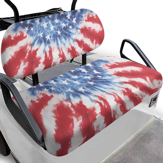 Uorisanigo Golf Cart Seat Covers Club Car Anti-Slip American Flag Splash Golf-Cart Seat Cushion Cover for EZGO TXT Club Car and More 2 Person Seats Golf Carts