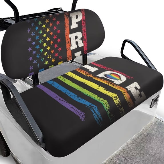 Uorisanigo Golf Cart Seat Covers Front Sun Resistant Rainbow LGBT Pride Seat Cover Accessories Universal Fit Most 2 Person Seats