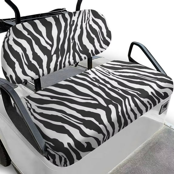 Uorisanigo Golf Cart Seat Covers Funny Polyester Zebra Stripes Print Golf Seat Cushion Cover Easy to Install Golf Cart Replacement Front Seat Fits Two-Person Golf Cart Seats