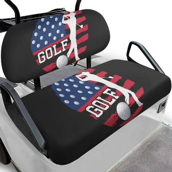 Uorisanigo Golf Cart Seat Covers Funny Washable Golfs Seat Cushion Cover American Flag Golfing Backrest and Seats Covers Golf Cart Accessories Fit EZGO TXT RXV/Club Car DS