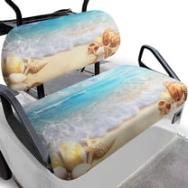 Uorisanigo Golf Cart Seat Covers Sets Universal Beach Starfish Shell Golf Cart Seat Covers Kit Seats Cushions Front for EZGO, Yamaha, Club Car and More 2-Seat GolfCart