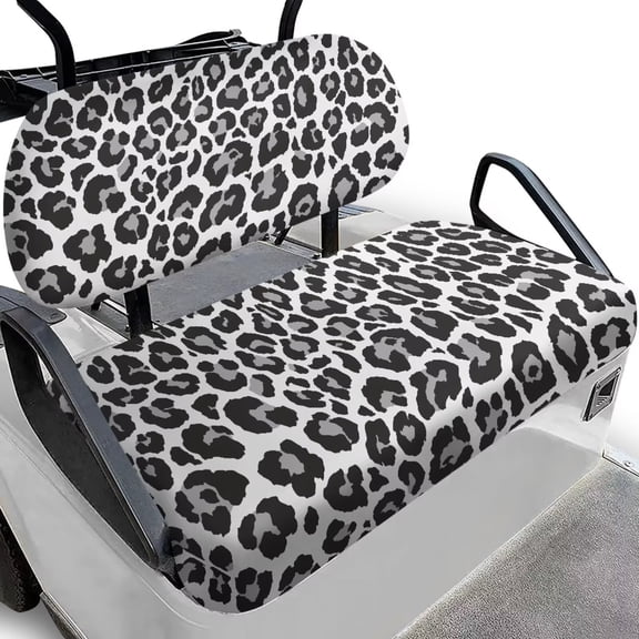 Uorisanigo Golf Cart Seat Cushion Club Car Comfortable Black and Gray Leopard Print Golf Cart Replacement Front Seat Scratch-Resistant Golf Cart Seat Protector for Most 2 Passenger Club Car