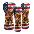 thumbnail image 1 of Uorisanigo Golf Club Head Cover - 3 Pack Highland Cow USA Flag Golf Club Head Covers for Driver, Woods and Hybrid Waterproof Headcover for Extra Clubs Protection, Easy to Wear, 1 of 7