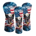 thumbnail image 1 of Uorisanigo Golf Club Head Cover, PU Leather American Flag Eagle Golf Driver Fairway Wood Hybrid Head Covers, Soft Lined Interior, Water Resistant and Durable, 3 PCS Accessories, 1 of 7