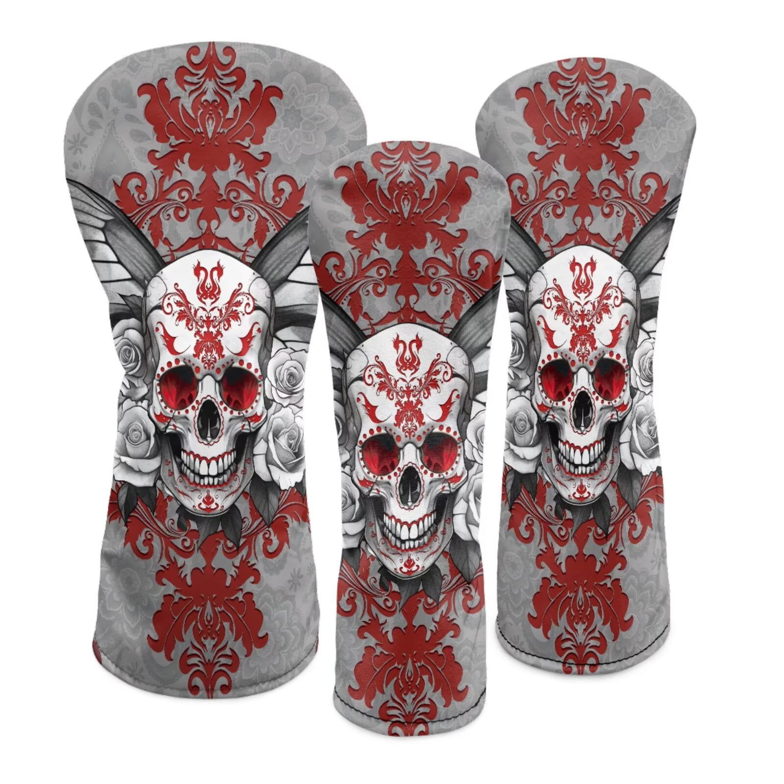 Uorisanigo Golf Club Head Covers, Premium Ethnic Skeleton Golf Club Covers, Funny Driver Headcover, Hybrid Headcover, Fairway Wood Head Cover, Accessory for Women Men