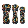 thumbnail image 1 of Uorisanigo Golf Club Head Covers Set of 3 Golf Club Covers for Driver, Woods and Hybrid, Accessories Premium PU Leather Flower Print Golfclub Headcovers, Gifts for Men Women, 1 of 7