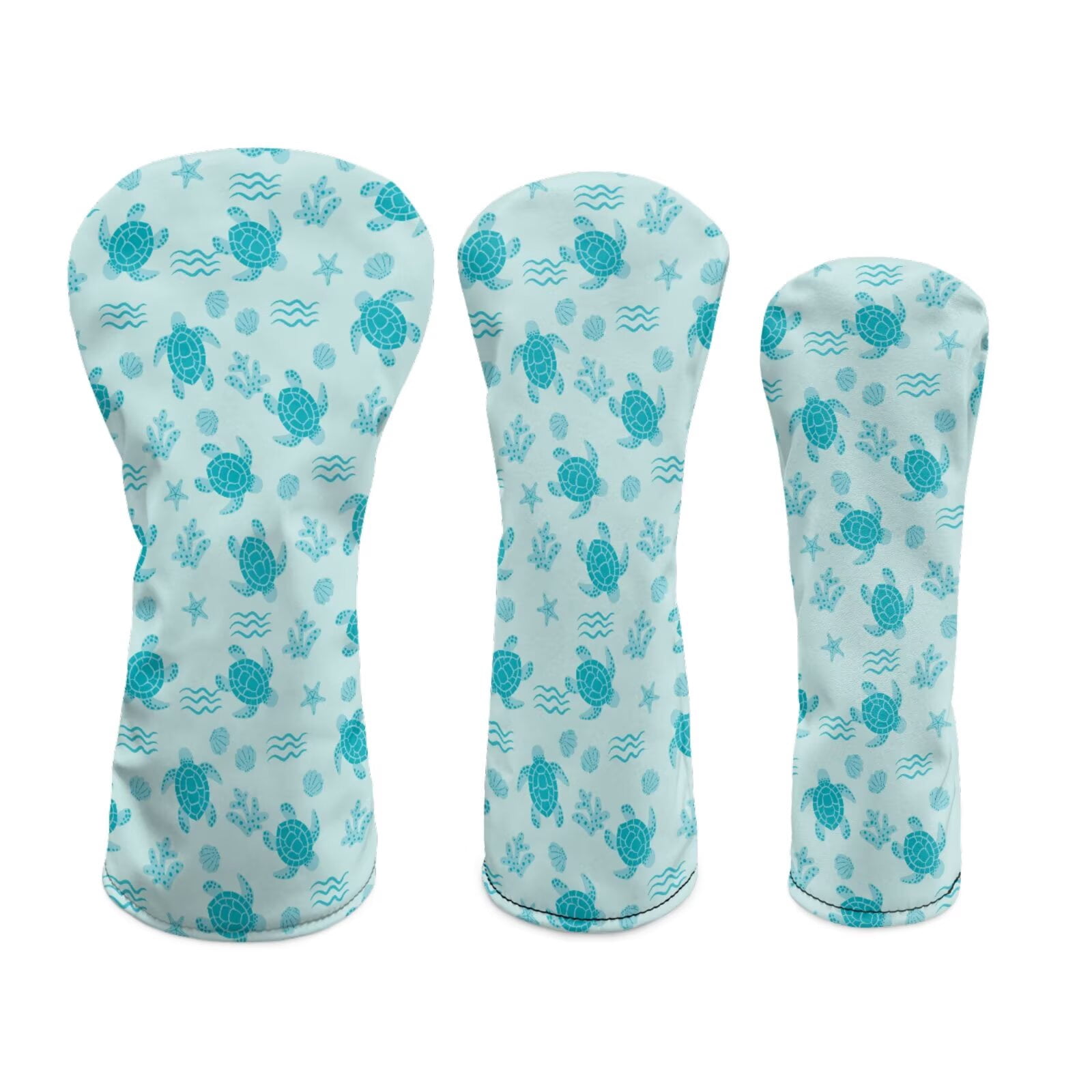 Uorisanigo Golf Club Head Covers Set for for Driver, Fairway Hybrid Woods, Blue Turtle Golf Headcovers Fit Most Golfs Clubs with Soft Lining for Extra Club Protection for Men and Women