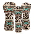 thumbnail image 1 of Uorisanigo Golf Club Head Covers for Woods and Drivers - Premium PU Leather Western Aztec Tribal Cow Print Golf Headcovers - 3 Piece Set for Men and Women, Waterproof & Durable, 1 of 7