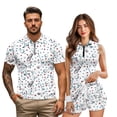 thumbnail image 1 of Uorisanigo Golf Star Matching Couple Outfits Golf Shirts for Men Size 2XL Short Sleeve Dry Fit Casual Print Shirts and Womens Golf Dress with Shorts Sleeveless Pockets Tennis Dresses, 1 of 8