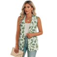 thumbnail image 1 of Uorisanigo Green Leaf Print Women's Suit Vest Open Front Women's Suit Vest with Pockets V Neck Waistcoat Vests Dressy Outerwear Size 4XL, 1 of 7