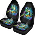 thumbnail image 1 of Uorisanigo Green Turtle Car Seat Covers 2 Pcs Car Seat Covers Front Seats Only Waterproof Breathable Easy to Install Anti-Slip Back Fabric Universal Fit for Auto Truck Van SUV, 1 of 7