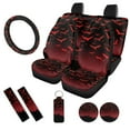 thumbnail image 1 of Uorisanigo Halloween Red Bats 10 Pack Car Seat Covers with Auto Seat Belt Cover Car Water Cup Coaster Steering Wheel Cover Keychains Anti-slip Decorative Auto Interior Suitable for Cars SUVs, 1 of 7