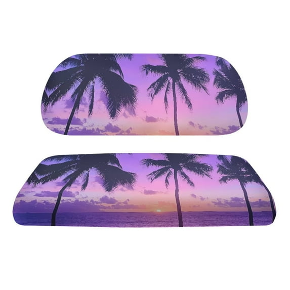 Uorisanigo Hawaii Palm Tree Scenery Universal Golf Cart Seat Covers Club Car Breathable Golf Cart Front Seat Cover Elastic Golf Cart Front Seat Cover Fits 2-Person Seats for EZGO Club Car