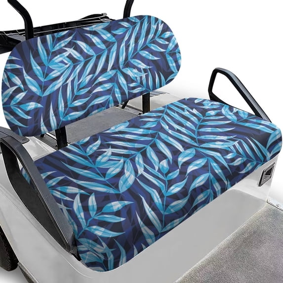 Uorisanigo Hawaiian Banana Leaf Golf Cart Seat Cushion Anti-Slip Front Seat Covers Elastic Golf Cart Seats Protector Seats Cushion and Backrest Pad Cool in Summer and Warm in Winter