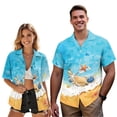 thumbnail image 1 of Uorisanigo Hawaiian Beach Couple Matching Outfit Husban and Wife Clothing Men's Short Sleeve Shirt Light Hawaiian Tops and Women's Button Down Shirt Casual Beach Blouse, 1 of 8