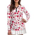 thumbnail image 1 of Uorisanigo Heart-Shaped Balloon Womens Long Sleeve Golf Shirt Fashion Casual Quick Dry Athletic Polo Shirts Relaxed Quarter Zip Tennis Tops for Women Size XS, 1 of 7
