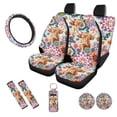 thumbnail image 1 of Uorisanigo Highland Cow Mandala 10 Pack Car Seat Covers Full Set with Comfortable Car Steering Wheel Cover Auto Water Cup Pad and Seat Belt Cover and Chapstick Holder Fit for Cars,Suvs, 1 of 7