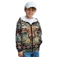 thumbnail image 1 of Uorisanigo Hooded Sweatshirt Fashion Zipper Hoodie Fluffy Sweatshirt for Boys and Girls Tribal Aztec Highland Cow Long Sleeve Shirt Top Kids Athletic Hoodie Trendy Clothes Outfits, 1 of 8