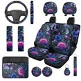 thumbnail image 1 of Uorisanigo Hummingbird Flowers 14 Pieces Automobile Seat Cover Sets and Steering Wheel Cover Comfortable Car Headrest Cover Center Console Cover Cars Seat Belt Pad Cover Fit for Car,Suv, 1 of 5