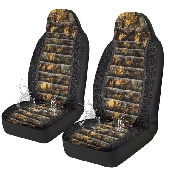 Uorisanigo Hunting Forest Automobile Front Seat Covers Waterproof Front Seat Covers Elastic Fabrics for Additional Protection Universal for Cars Truck SUV Van