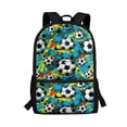 thumbnail image 1 of Uorisanigo Inked Football Design 17 Inch Kids Backpack for School, Lightweight Children School Bag Travel or Sports Bags, Fit Preschool Nursery Primary Schoolbag with Padded Straps, 1 of 6