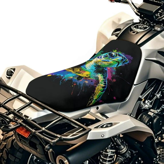 Uorisanigo Inked Turtle ATV Seat Cover Waterproof Non-Slip Universal Four Wheeler Seat Cover Elastic ATV Back Seats Powersports Cushion Covers Breathable Padded Protection