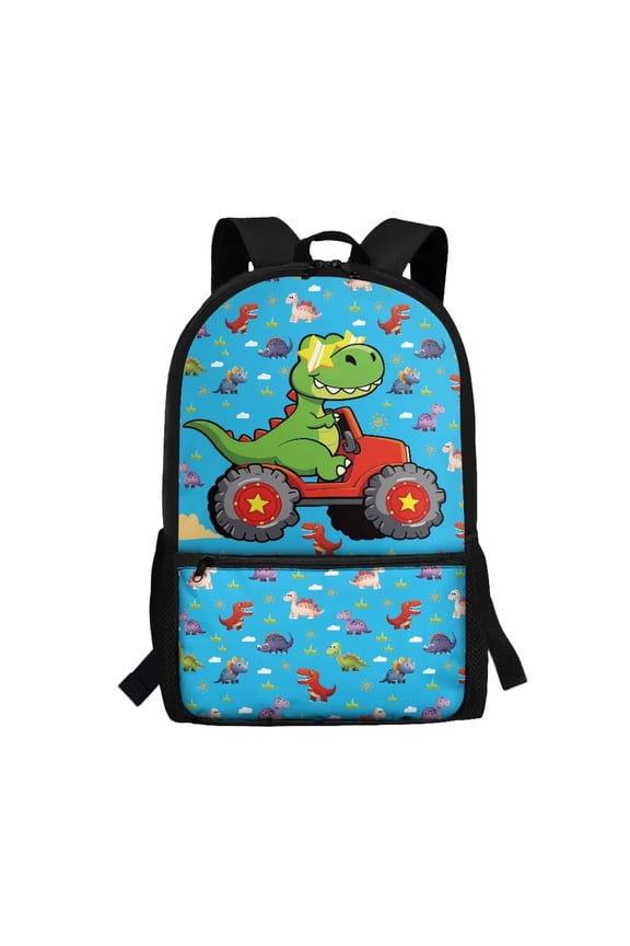 Kids Backpack for School Travel Sports, 17 Inch Casual Lightning Police Car Bookbag for 6-12 Year, Multifunctional Storage with Padded Back