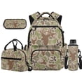 thumbnail image 1 of Uorisanigo Kids Backpack Set of 4 for Elementary, Breathable Deer Camo Bow Daypack with Side Water Bottle Pocket, Insulated Lunch Box and Pencil Holder, Great for Daily Use, 1 of 7