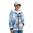 thumbnail image 1 of Uorisanigo Kids Full Zip Hoodies Lightweight Blue Christmas Snowman Sweatshirt Comfortable Jackets Fall Winter Clothes Long Sleeve Hooded Hoodie for Boys & Girls, 1 of 8