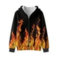 thumbnail image 1 of Uorisanigo Kids Hoodie Hoodes Sweatshirt Soft Zipper Fire Flame Print Hoodies Jacket Lightweight Long Sleeve Shirts Pollover Tops Fashion Clothes School Party Birthday Christmas, 1 of 7