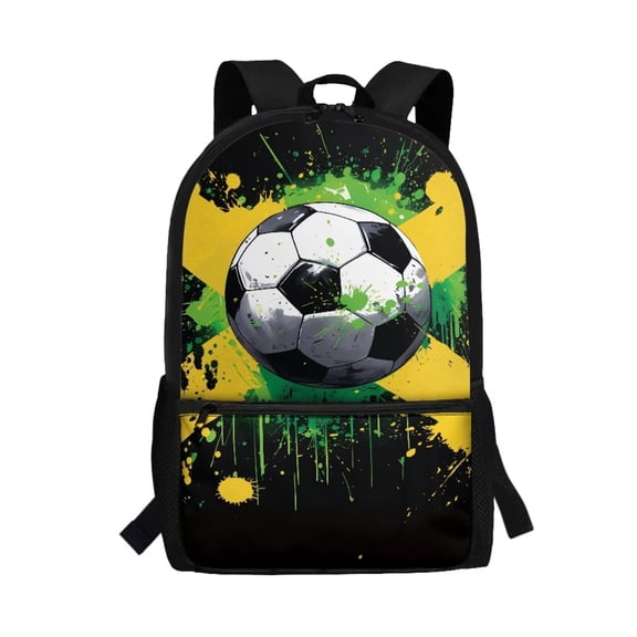 Uorisanigo Kids Mexican Flag Soccer Backpack School Bag Lightweight Travel or Sports Bags with Water Bottle Pockets Preschool Elementary Kindergarten Casual Daypack((17 inch)