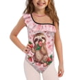 thumbnail image 1 of Uorisanigo Kids One Piece Bathing Suits for Girls Size 9-10 Ruffle Shoulder Athletic Practice Suit with Adjustable Strap Quick Dry Outdoor Swimming Swimwear, Koala Strawberry, 1 of 7