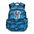thumbnail image 1 of Uorisanigo Kids School Backpack for Elementary Preschool, Breathable Blue Cartoon Dinosaur Backpack with Adjustable Shoulder Straps, Large Capacity Daypack for Camping Vacation, 1 of 7