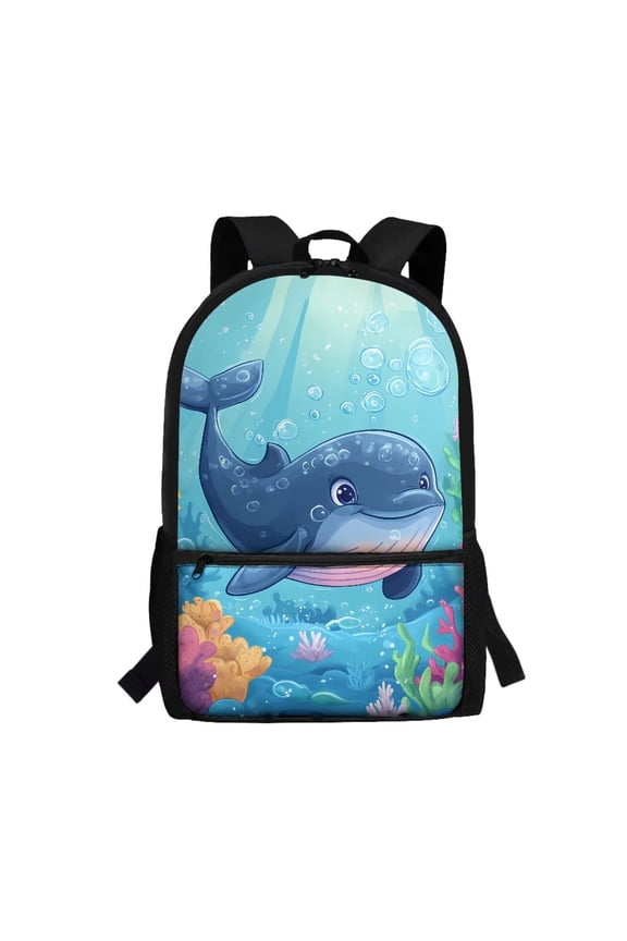 Kids School Backpack with Padded Straps, Ocean Shark School Backpacks for Girls 6-9 10-12, Lightweight Multifunctional Large Capacity Universal Fit Schools, Travel & Sports