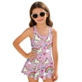 thumbnail image 1 of Uorisanigo Kids Swimsuits for Girls One Piece Pink Dream Horse Polyester and Spandex Fabric Beach Swim Dress with Skirt for Kids Girls Swimwear, Size 5-6, 1 of 6