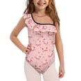 thumbnail image 1 of Uorisanigo Kids Swimsuits for Girls Cute Pig One Piece Swimwear Bathing Suit Size 13-14 Ruffle One Shoulder Beach Swimming Suit Pool Party, 1 of 7