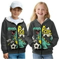 thumbnail image 1 of Uorisanigo Kids Zip Up Hooded Hoodies Roar Dinosaur Casual Long Sleeve Full-Zip Sweatshirt Jacket Velvet Lined Zipper Hoodies Jacket Outerwear Shirts Coat Athletic Sweatshirts, 1 of 7