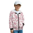 thumbnail image 1 of Uorisanigo Kids Zipper Hoodie Sweatshirt Coat Long Sleeve Pink Cow Print Hooded Jackets for Boys and Girls Athletic Sweatshirt Tops with Pockets Fall Trendy Clothes, 1 of 8