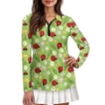 thumbnail image 1 of Uorisanigo Ladybug Flower Women's Golf Shirt Size 2XL Breathable Stylish Quick Dry Athletic Polo Shirts Relaxed Fashion 1/4 Zipper Workout Tops for Women, 1 of 7