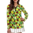 thumbnail image 1 of Uorisanigo Ladybug Flower Womens Long Sleeve Golf Shirt Versatile Stylish Athletic Polo Workout Tops Relaxed 1/4 Zipper Tennis Tops for Tennis Hiking & Outdoor Sports, 1 of 7