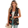 thumbnail image 1 of Uorisanigo Ladybug Print Women's Sleeveless Vest Jacket with Pockets Blazer Vest for Women V Neck Button Down with Pockets Waistcoat Vests Elegant Size 2XL, 1 of 7