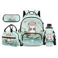 thumbnail image 1 of Uorisanigo Lake Otter Print Backpack Set for Boys 5-15, 17 Inch Schoolbag with Lunch Box, Water Bottle Bag and Pencil Holder, Casual School Bag with Adjustable Straps & Front Pocket, 1 of 7