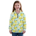 thumbnail image 1 of Uorisanigo Lemon Print Kids Girls Sweatshirt Oversized Long Sleeve Pullover Top Comfortable Quarter Zipper Cropped Sweatshirt Half Zip Up Hoodies No Hood Fall Winter Clothes, 1 of 7
