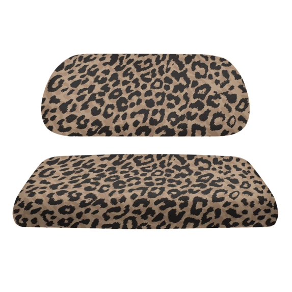 Uorisanigo Leopard Print Golf Cart Seat Covers Durable Front Seat Covers Golf Cart Seat Cover Sets Fits Two-Person Golf Cart Seats Golf Cart Accessories Seat Cushion Car Seat Protector
