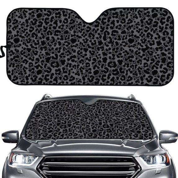 Uorisanigo Leopard Print Sunshade for Car Car Accessiores Windshield Cover Reflector Sunshade Front Sun Shield Protector Reflective Polyester Blocks Heat and Sun Fit Car Truck SUVs