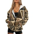 thumbnail image 1 of Uorisanigo Leopard Print Zip Up Hoodies for Women Size 2XL Casual Slight Stretch Long Sleeve Comfy Casual Sweatshirts Oversized Soft Fall Fashion Outfits, 1 of 7