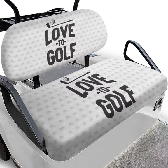 Uorisanigo Love to Golf Golf Cart Seat Cushion Non-Slip Front Seat Covers Anti-Scratch Golf Cart Seat Protector for All EZGO, Yamaha, Club Cars, Icon and More 2-Seats Cart