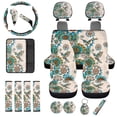 thumbnail image 1 of Uorisanigo Mandala Hummingbird Car Seat Cover with Coasters Shift Knob & Handbrake Covers Key Chains Headrest Cover Seatbelt Shoulder Pad Steering Wheel Protector Car Armrest Cushion, 18 Pieces, 1 of 7