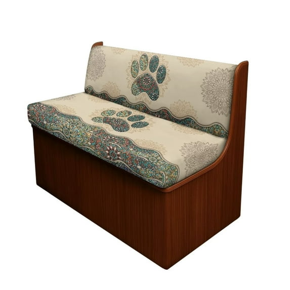 Uorisanigo Mandala RV Dinette Cushions CoverDog Paw Print Camper Cushion Covers - 1 Backrest & 1 Bench Cover Dinette Cushion Covers, Stretch Couch Slipcovers for RV Camper Sofa