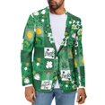 thumbnail image 1 of Uorisanigo Men's Blazer Casual Regular Fit Casual Blazer Jacket Lightweight Suit Jacket with Pockets Soft Sports Jackets Mens St Patrick Day Outfits, St. Patricks Plaid, Size 3XL, 1 of 6